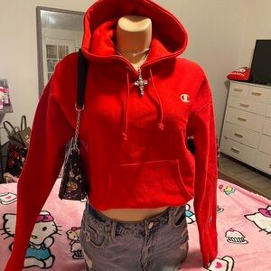 Champion Cherry Red Hoodie NEW